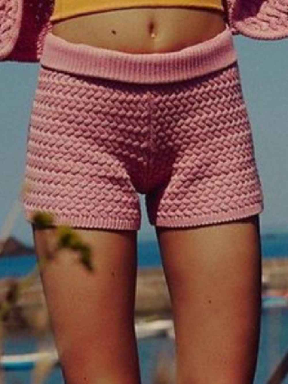 FREE PEOPLE Shorts Laguna Love Free-est Cotton Knit Beach Lounge pink Size S